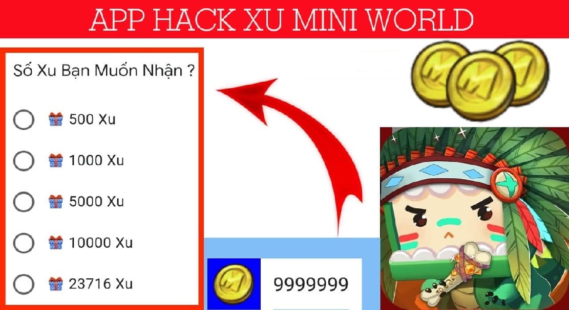 cách hack xu mini world